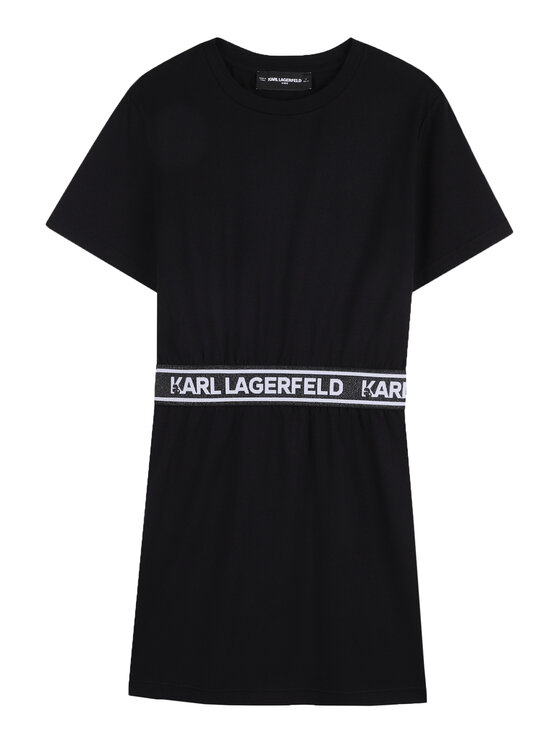 Karl Lagerfeld Kids Sukienka codzienna Z31152 S Czarny Regular Fit