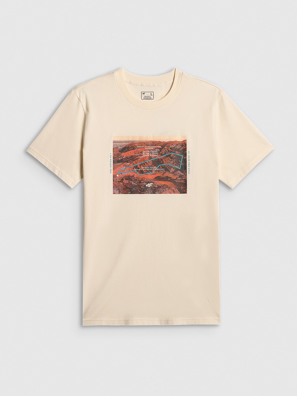 4F T-shirt regular z nadrukiem męski - biały XL