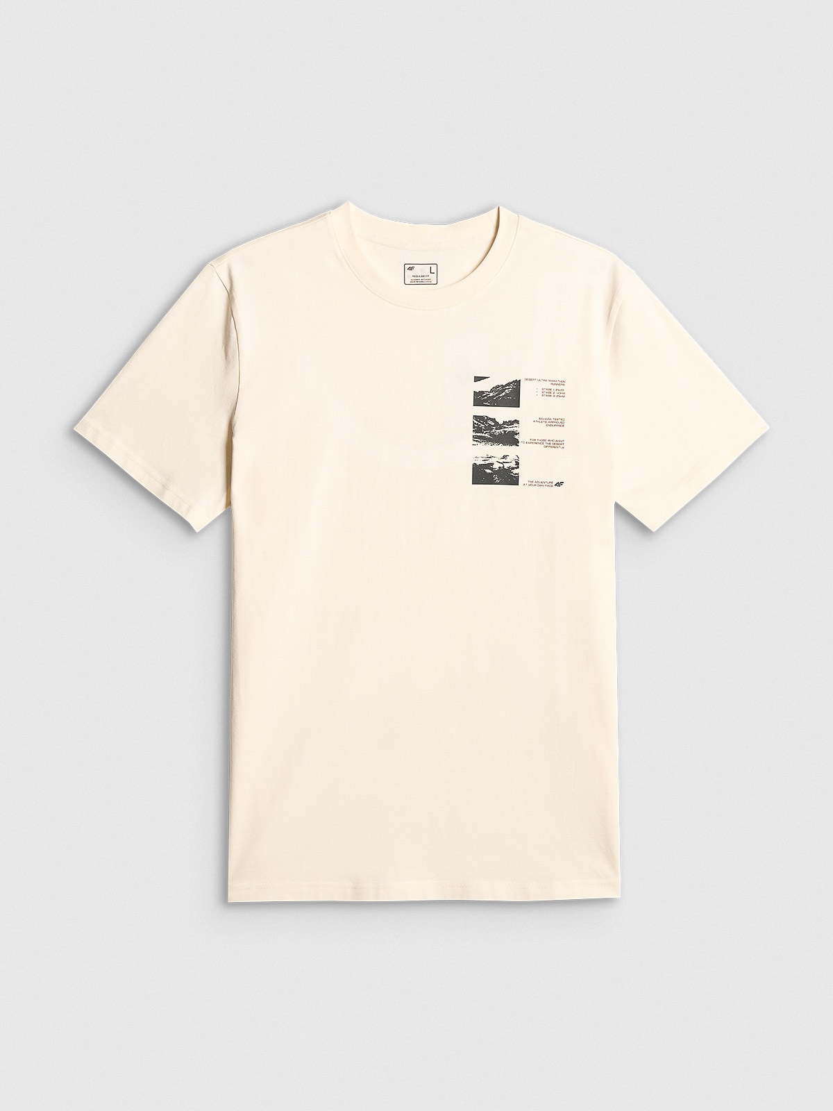 4F T-shirt regular z nadrukiem męski - biały XXL