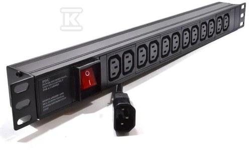 Listwa zasilająca 19'' 8xC13 z wyłącznikiem LZ1U8GW-C13