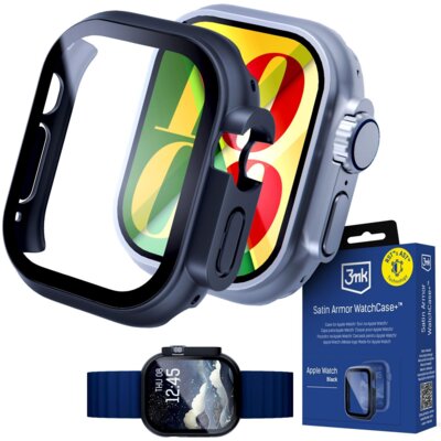 Etui 3MK Satin Armor WatchCase+ do Apple Watch Ultra/2/3 (49mm) Czarny