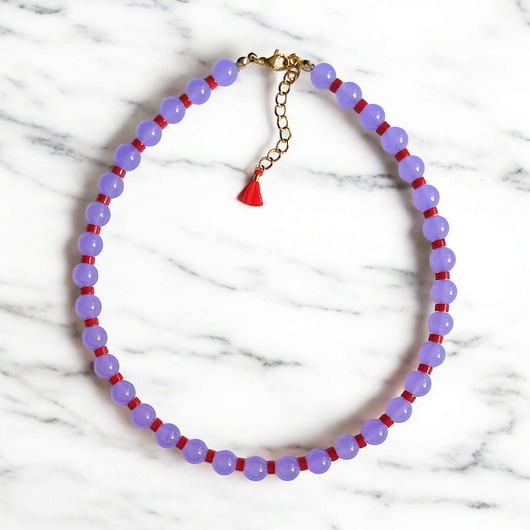 Choker : lavender & red : summer collection