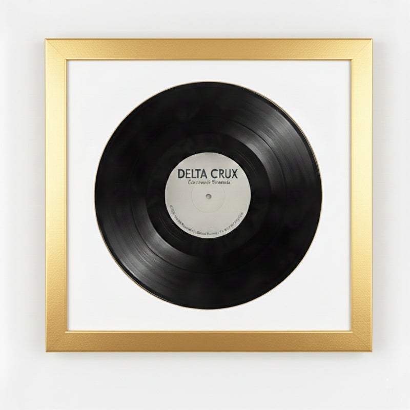 K-Möbel rama na winyl złota 40x40 cm, z białym passe-partout