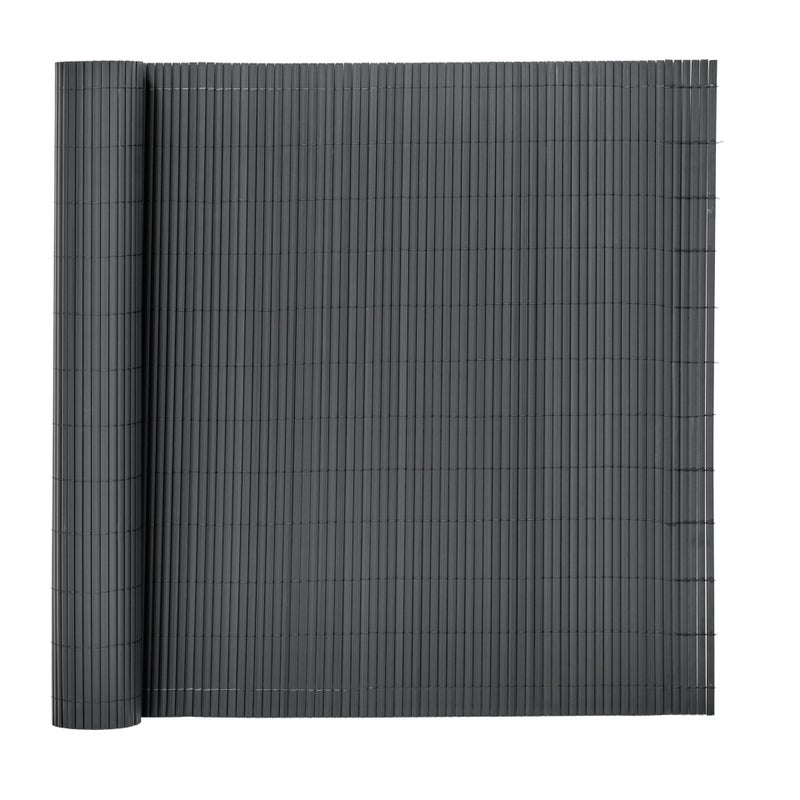 Osłona PVC maskująca 500x100 cm mata na balkon, taras, ogrodzenie, ciemnoszara