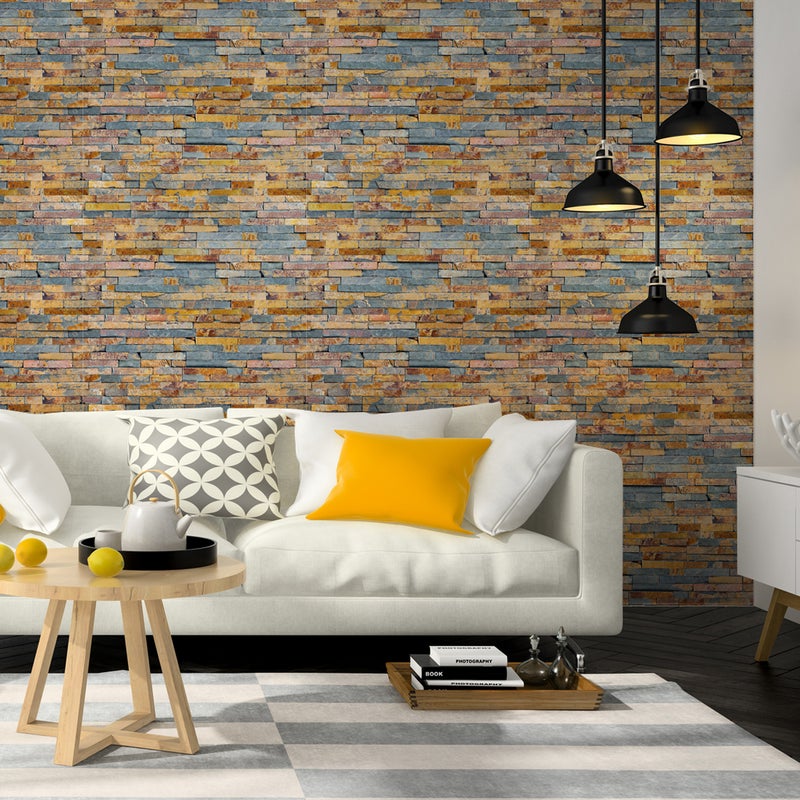 Naklejka z efektem tapety - RECYKLINGOWANE NATURALNE DREWNO - 50x50cm