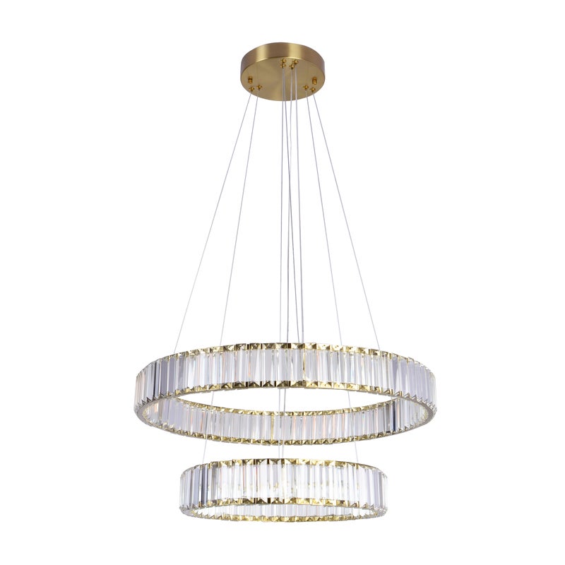 Lampa wisząca z kryształkami Cristalia 2xLED 6400 lm 43W barwa neutralna złota Goldlux