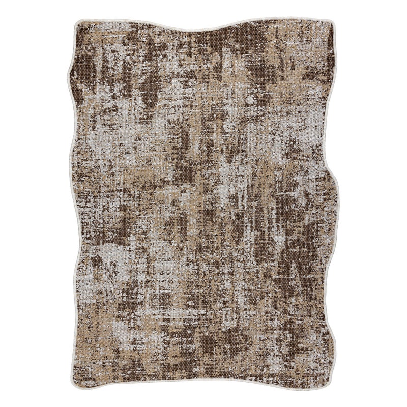 Dywan ORGANIC 2755 sizal Abstrakcja ecru / naturalny - nowoczesny nieregularny kształt 120x170 cm