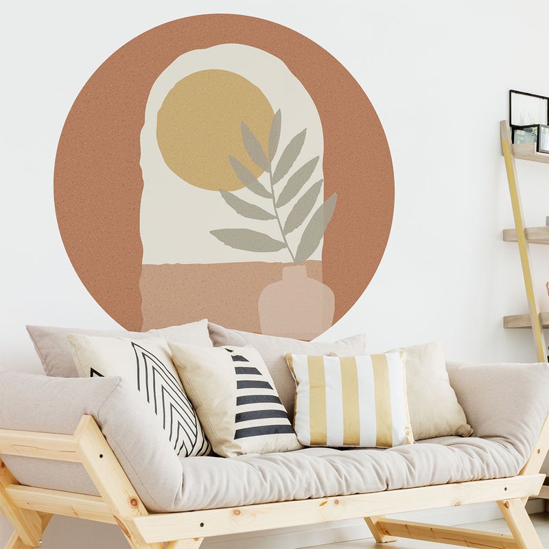 Tapeta włókninowa z wklejką i dużymi muralami - ABSTRAKCYJNY SŁONECZNY DZIEŃ - 120x120cm