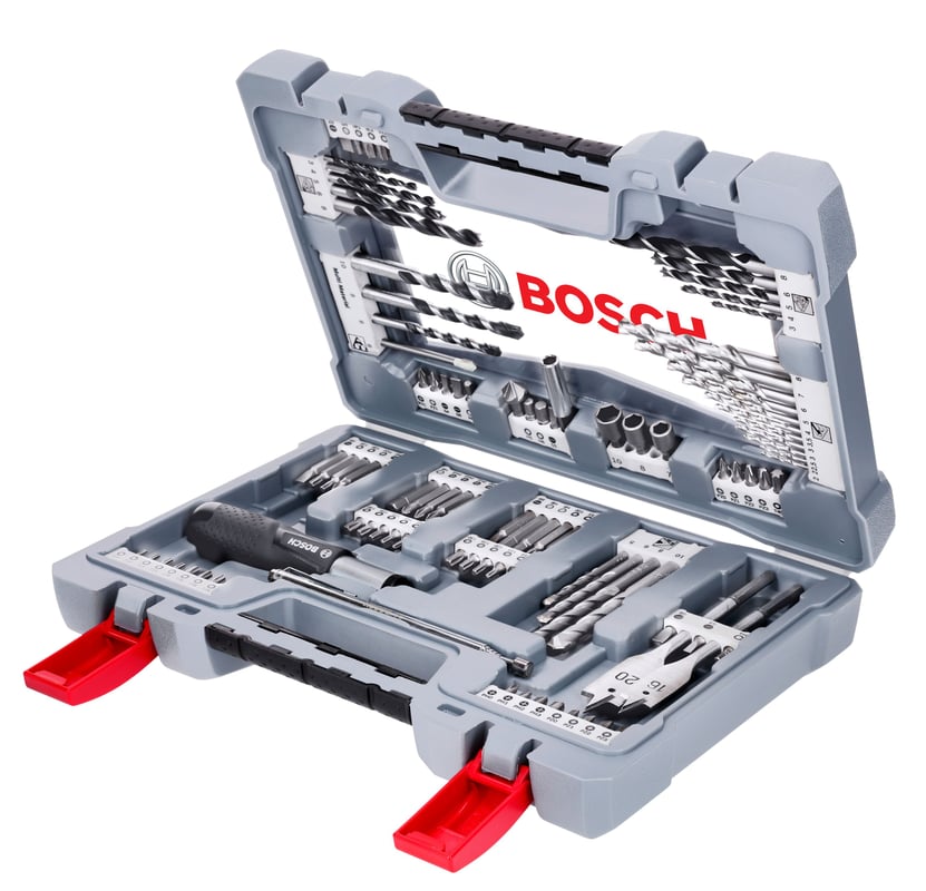 Zestaw końcówek wkręcających i wierteł do różnych materiałów, BOSCH, 100 sztuk