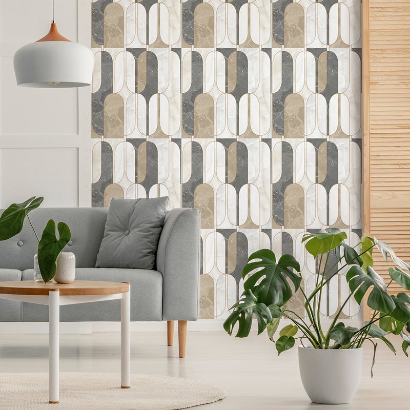 Tapeta włókninowa z klejem - EFEKT MARMURU WIELOKOLOROWEGO - 1 rolka 300x60 cm