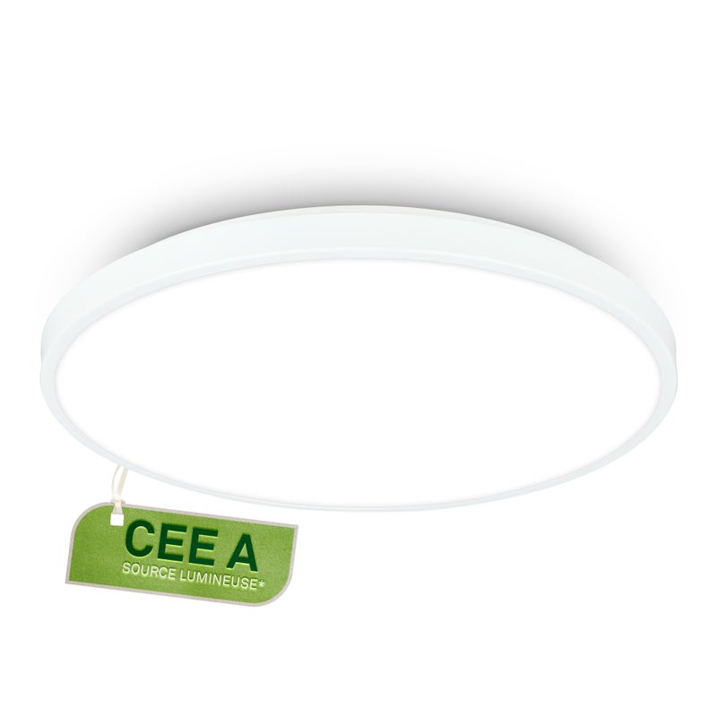 Lampa sufitowa LED Briloner KAIDA, źródło światła CEE A*, światło neutralnobiałe, wykończenie aluminiowe, kolor biały, Ø38 x 6 cm
