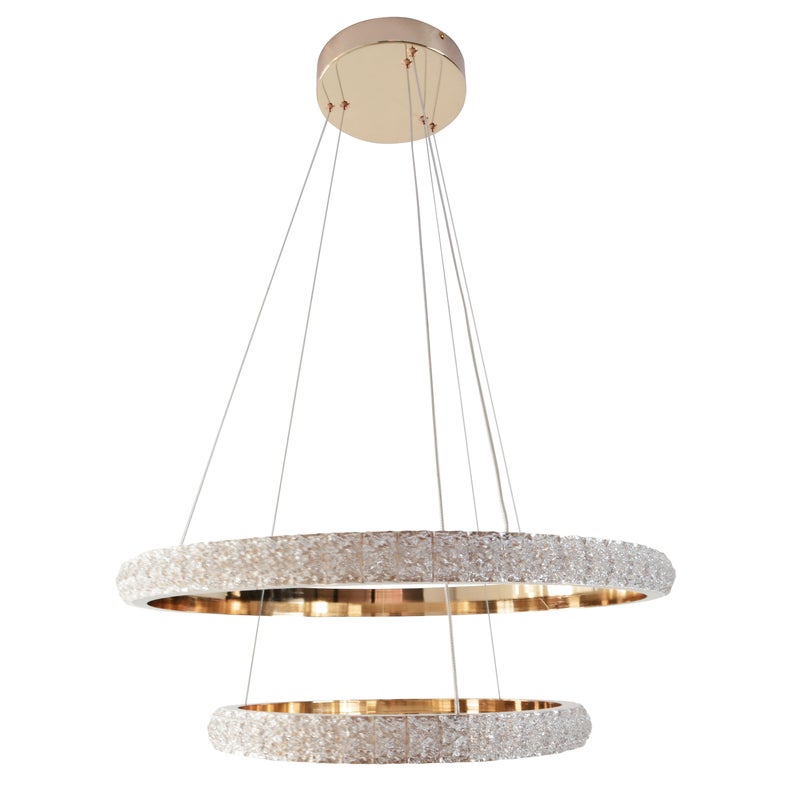 Lampa wisząca z kryształkami Celestia LED 6900 lm 55W barwa neutralna złota Goldlux