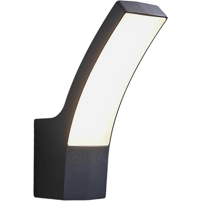 Czarny aluminiowy kinkiet zewnętrzny LED (1 źródło światła), kinkiet do ścian zewnętrznych/wewnętrznych, domu, tarasu i balkonu - 3000K