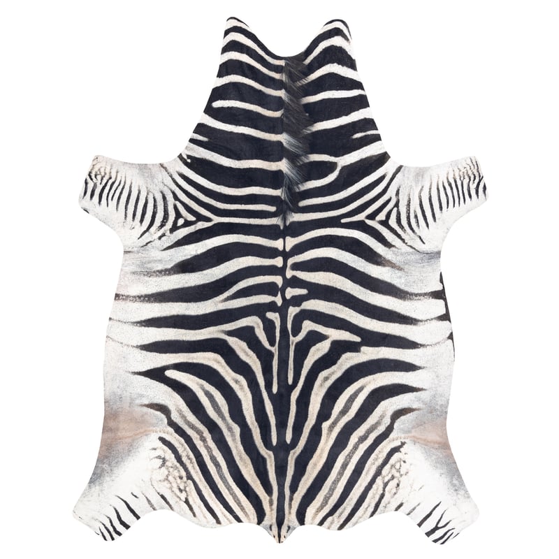 Dywan Sztuczna Skóra Bydlęca, Zebra G5128-1 Biało-czarna skórka 180x220 cm