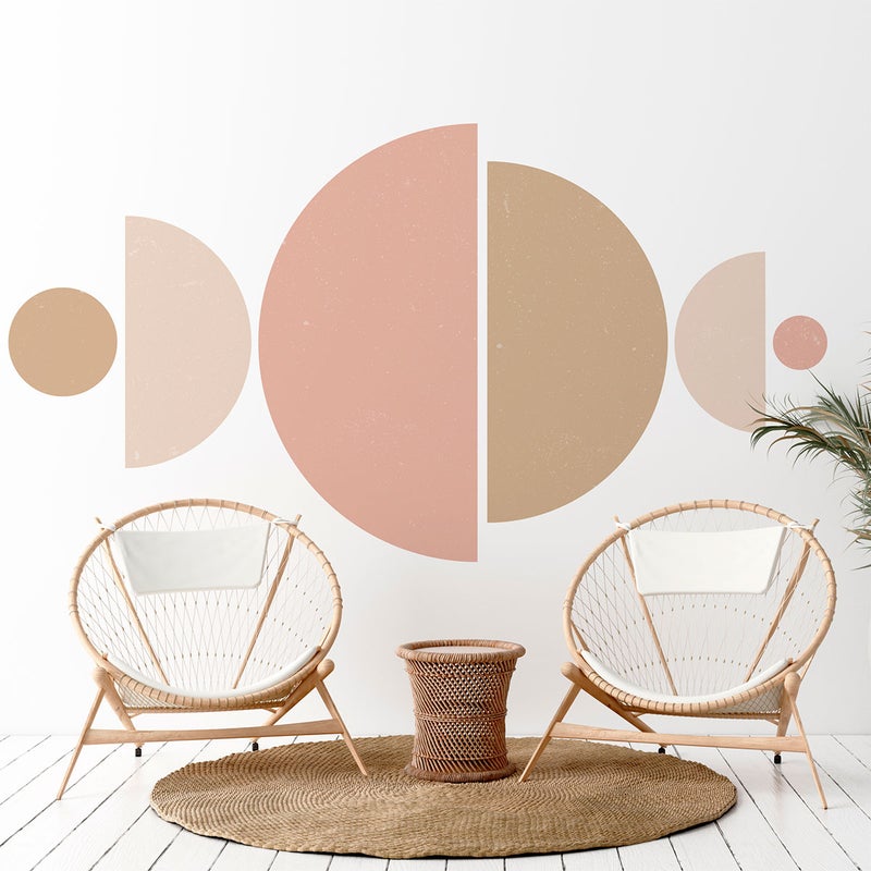 Tapeta włókninowa z dużymi muralami na kleju - ABSTRAKCYJNY WZÓR PÓŁKOŁA - 110x90 cm