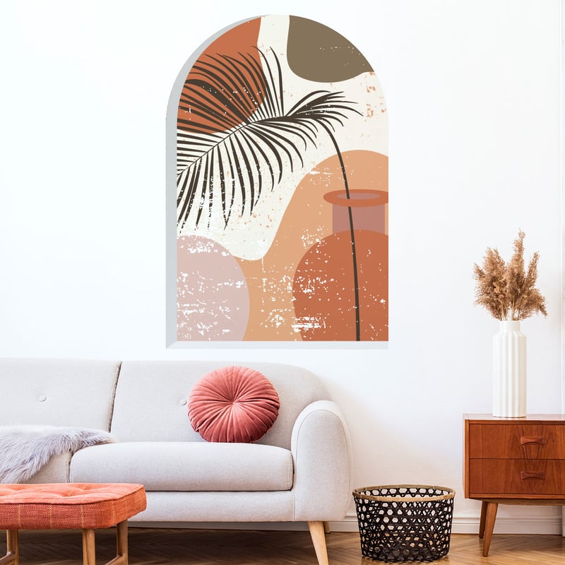 Tapeta włókninowa z dużymi muralami - ŁUK Z LIŚCI PALMOWYCH ETNICZNYCH - 180x120 cm