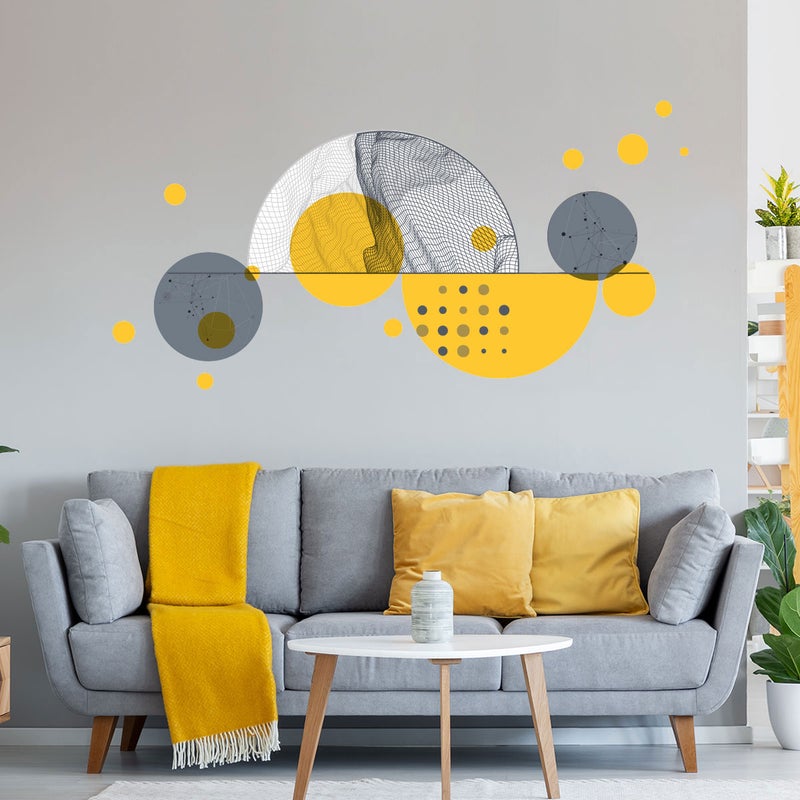 Tapeta włókninowa z wklejonymi, dużymi muralami - ABSTRAKCYJNA KOMPOZYCJA GEOMETRYCZNA, GRAPH - 180x90 cm