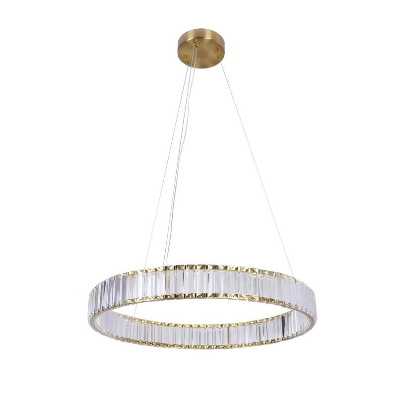 Lampa wisząca z kryształkami Cristalia LED 4300 lm 29W barwa neutralna złota Goldlux