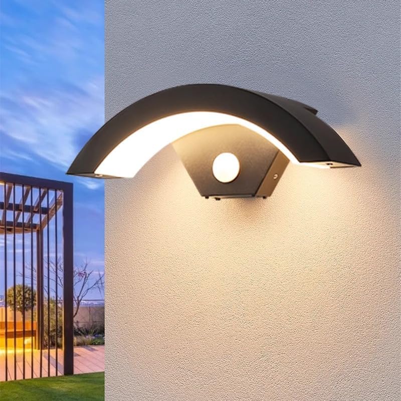 Zewnętrzna lampa ścienna LED z czujnikiem ruchu, 18 W, nowoczesna wodoodporna lampa ścienna zewnętrzna, lampa ścienna zewnętrzna z czujnikiem ruchu