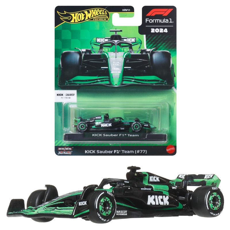 Hot Wheels Premium Race F1 Autko Kolekcjonerskie Samochód Kick Sauber Formuła 1 Team #77 JBM13