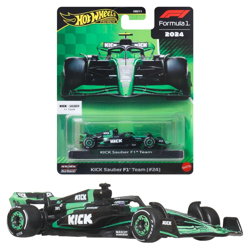 Hot Wheels Premium Race F1 Autko Kolekcjonerskie Samochód Kick Sauber Formuła 1 Team #24 JBM23
