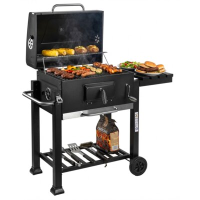 GOCKOWIAK Grill ogrodowy węglowy Vulcan Zamykany, na kółkach, termometr, popielnik