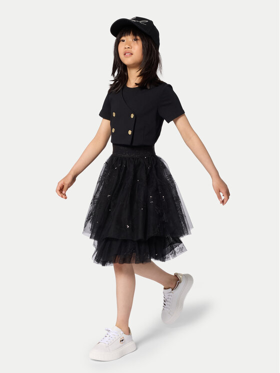 Karl Lagerfeld Kids Sukienka codzienna Z31142 S Czarny Regular Fit