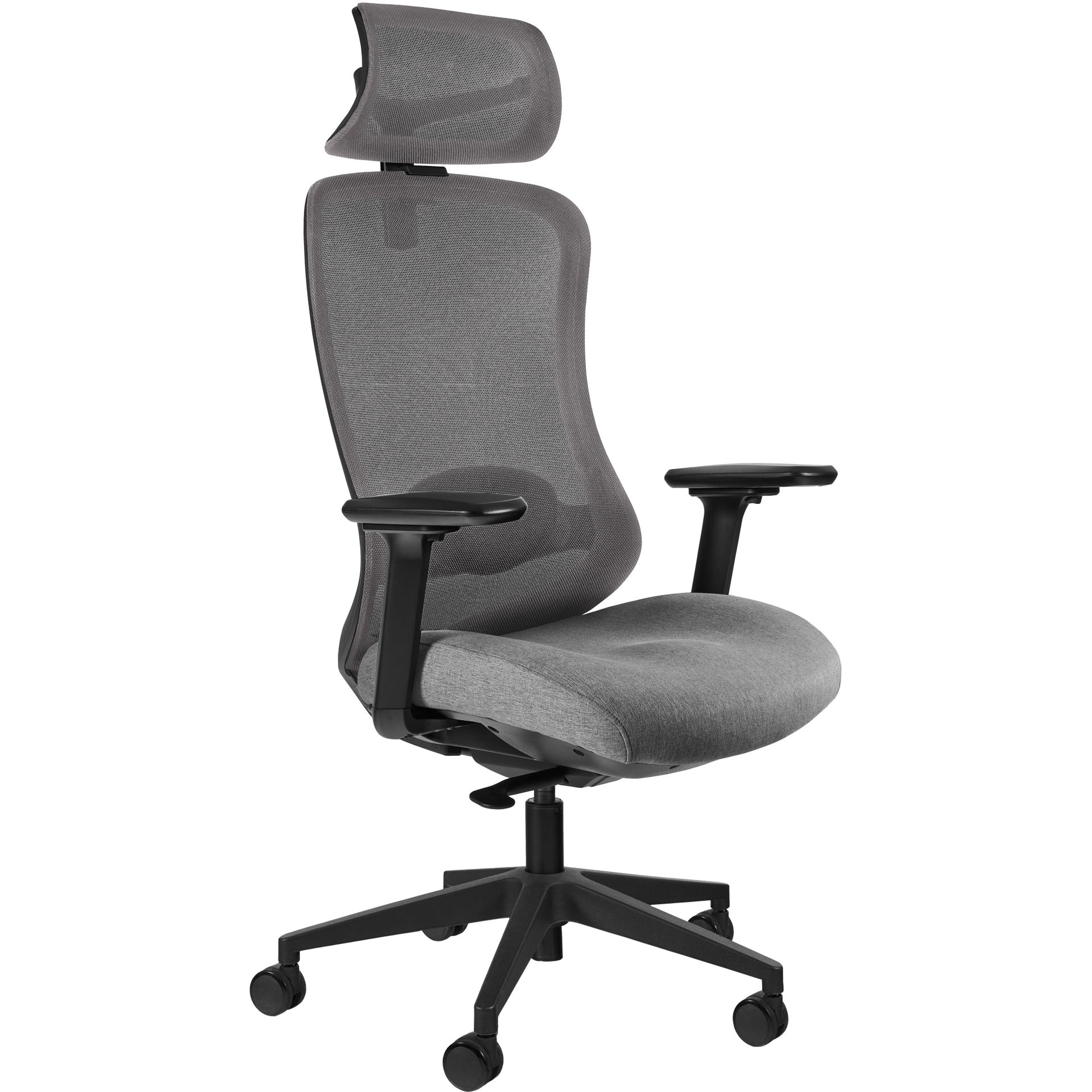 Unique Fotel Obrotowy Ergonomiczny Adapta z Zagłówkiem Siatka CB-02 Grey / tkanina HZ-09 Grey Siatka CB-02 Grey / Tkanina HZ-09 Grey