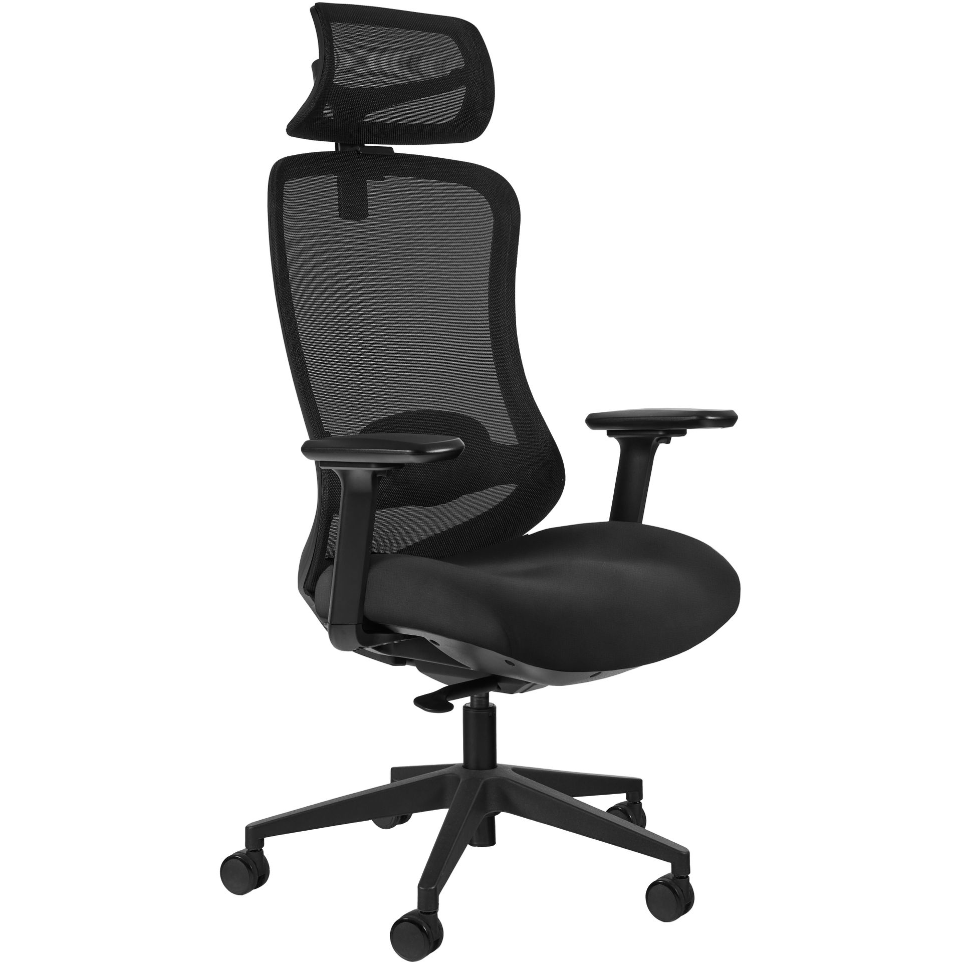 Unique Fotel Obrotowy Ergonomiczny Adapta z Zagłówkiem Siatka CB-01 Black / tkanina HZ-08 Black Siatka CB-01 Black / Tkanina HZ-08 Black