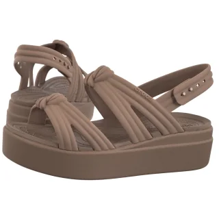Sandały Brooklyn Knot Low Wedge Latte 212864-2Q9 (CR423-a) Crocs