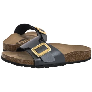 Klapki Catalina Cushion Buckle Metallic Black 1033036 (BK379-a) Birkenstock