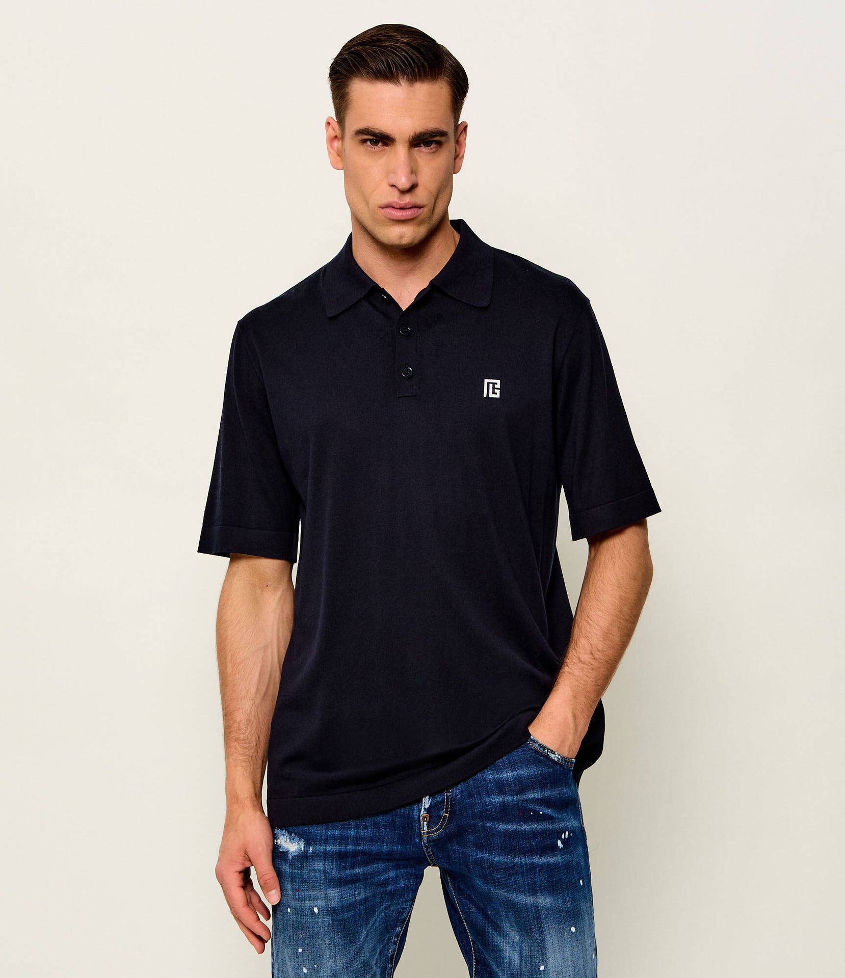 Balmain Jedwabne polo Relaxed fit