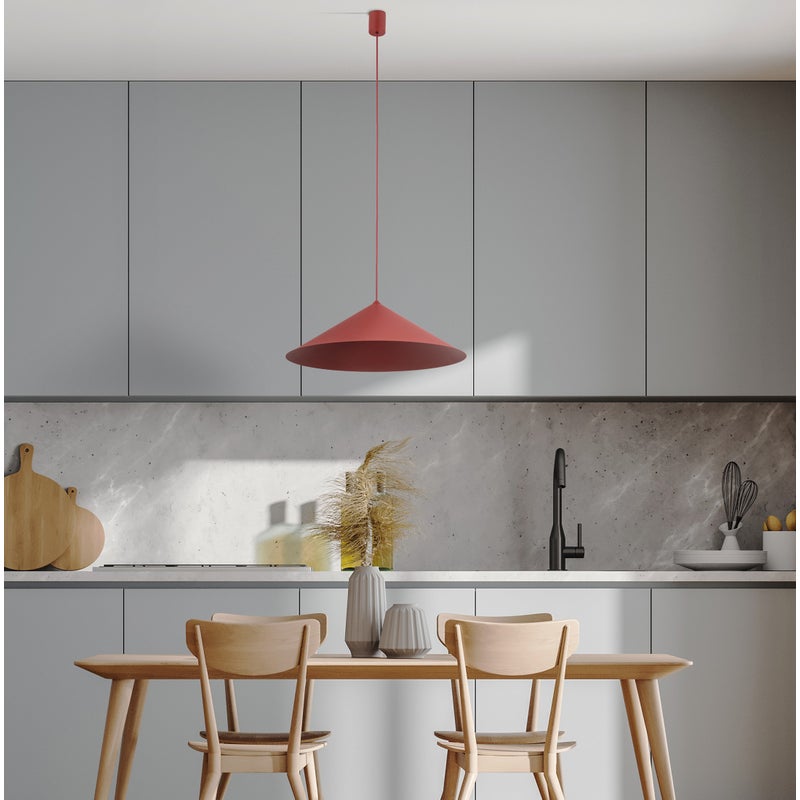 Bordowa Lampa Wisząca Tk Lighting Lume L Burgund 1Xgx53 Stożek Metalowy
