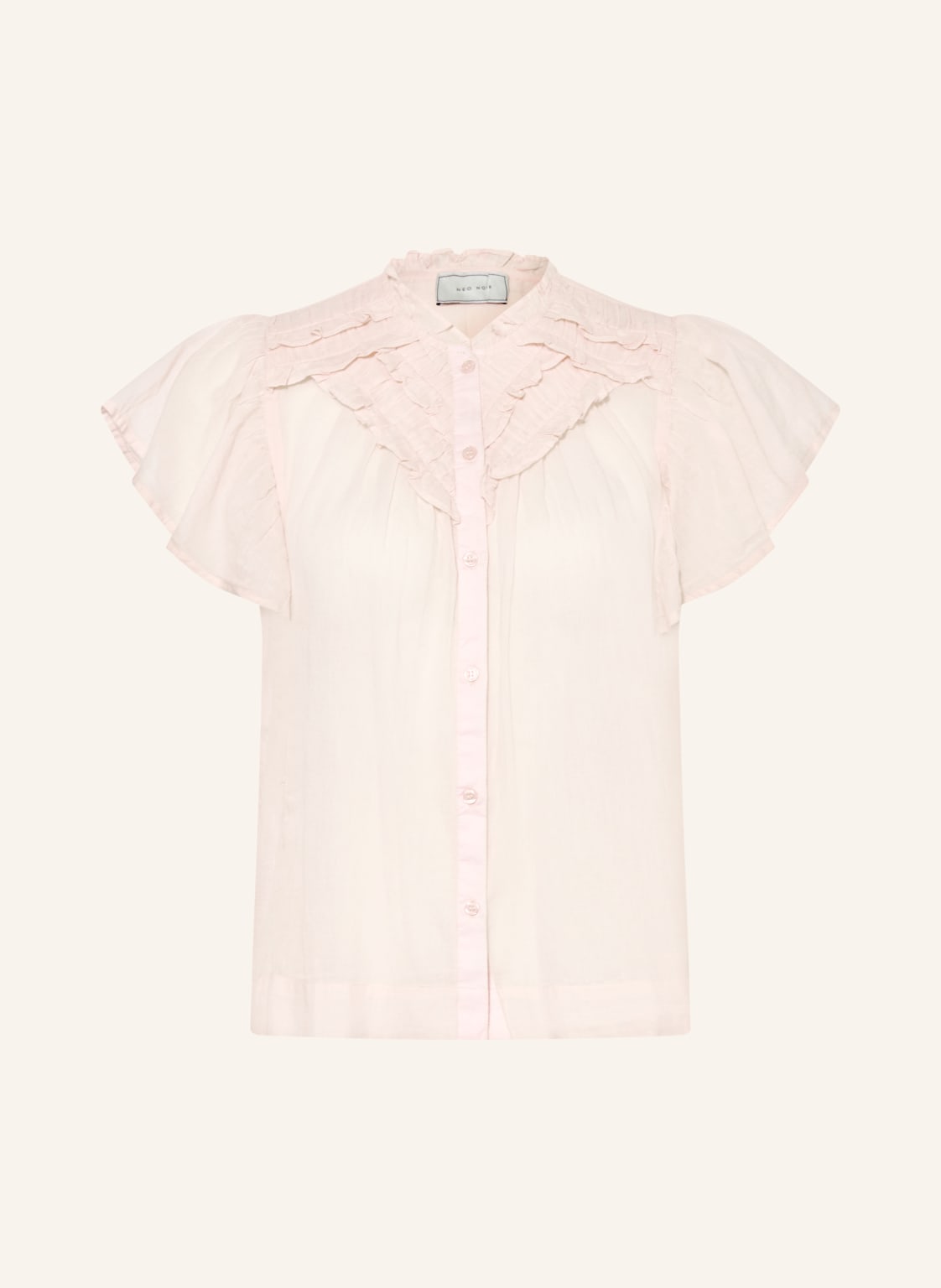 Neo Noir Bluzka Vinsa S Z Falbankami rosa