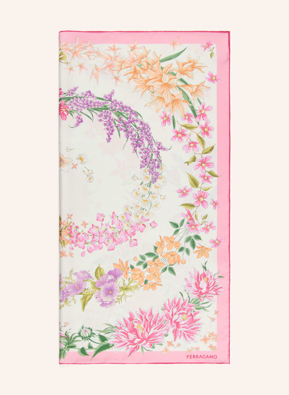 Ferragamo Szalik Jedwabny rosa