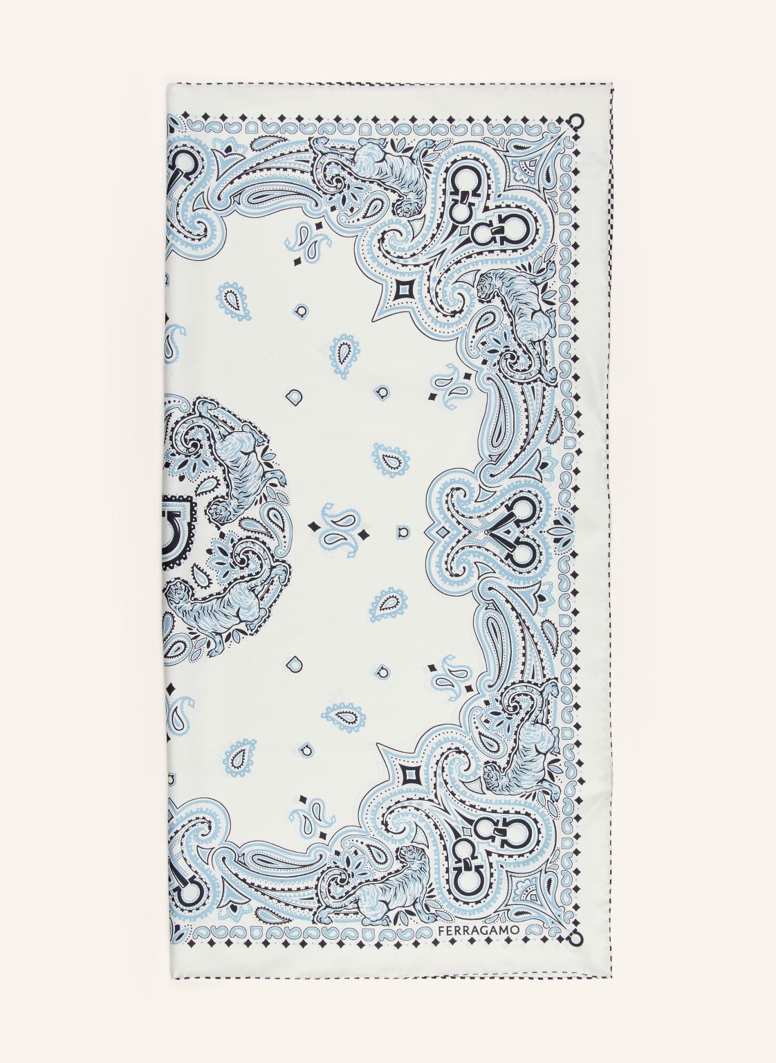 Ferragamo Szalik Jedwabny blau