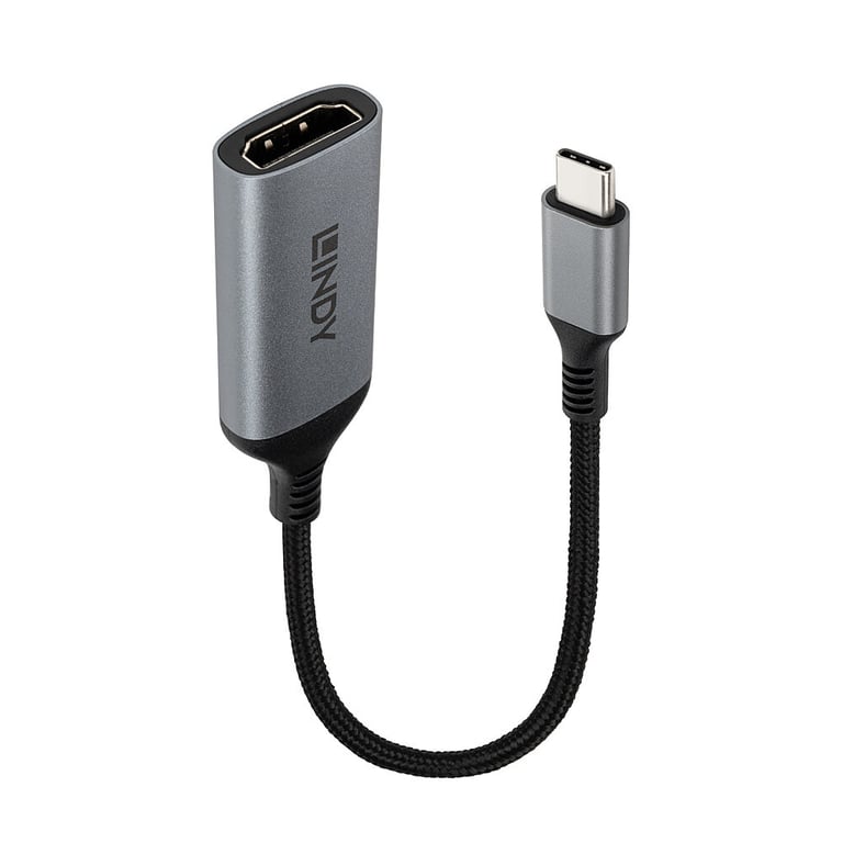 Lindy 43428 adapter kablowy 0,15 m USB Type-C HDMI Szary
