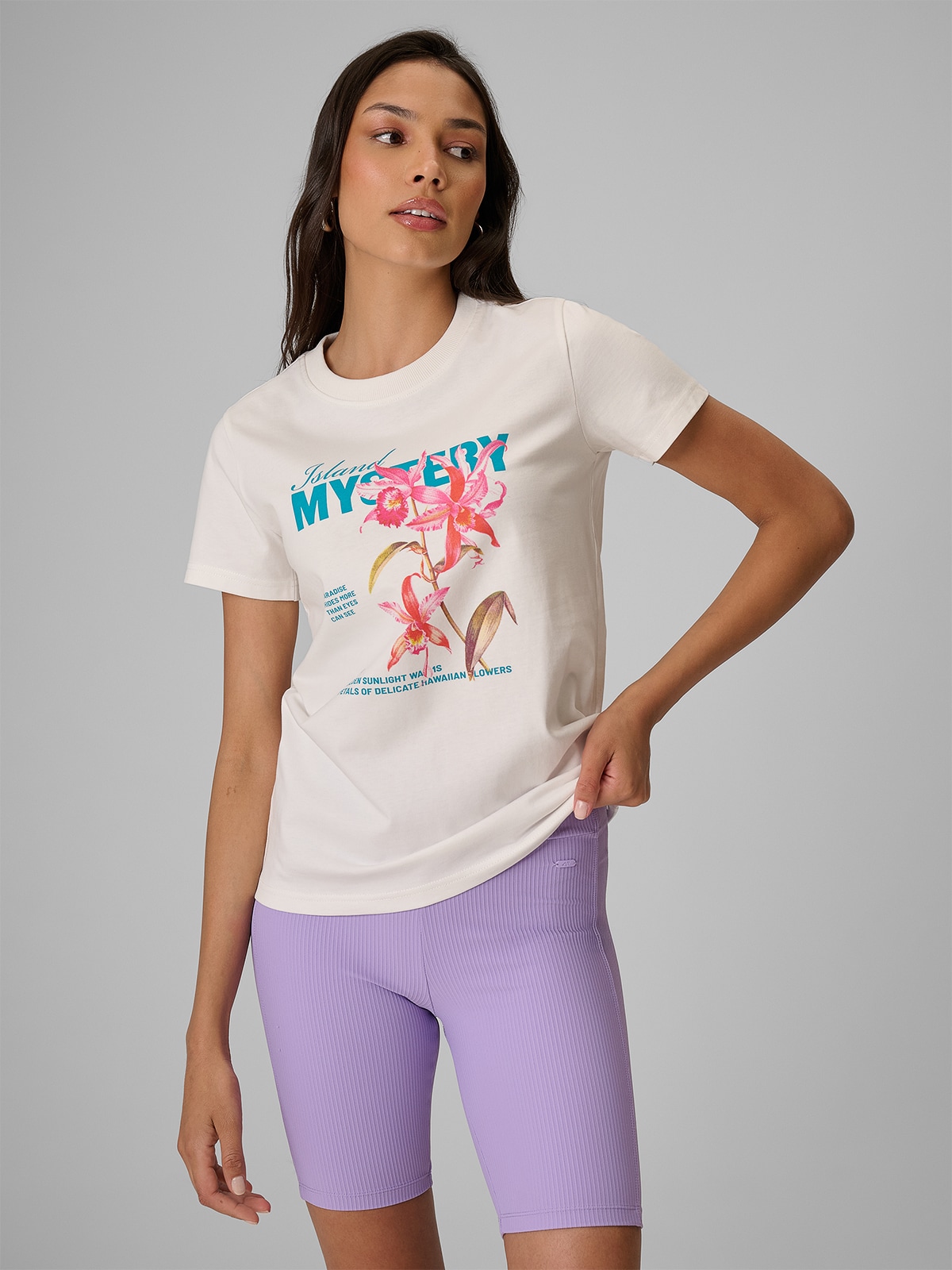 4F T-shirt regular z nadrukiem damski - biały XXL