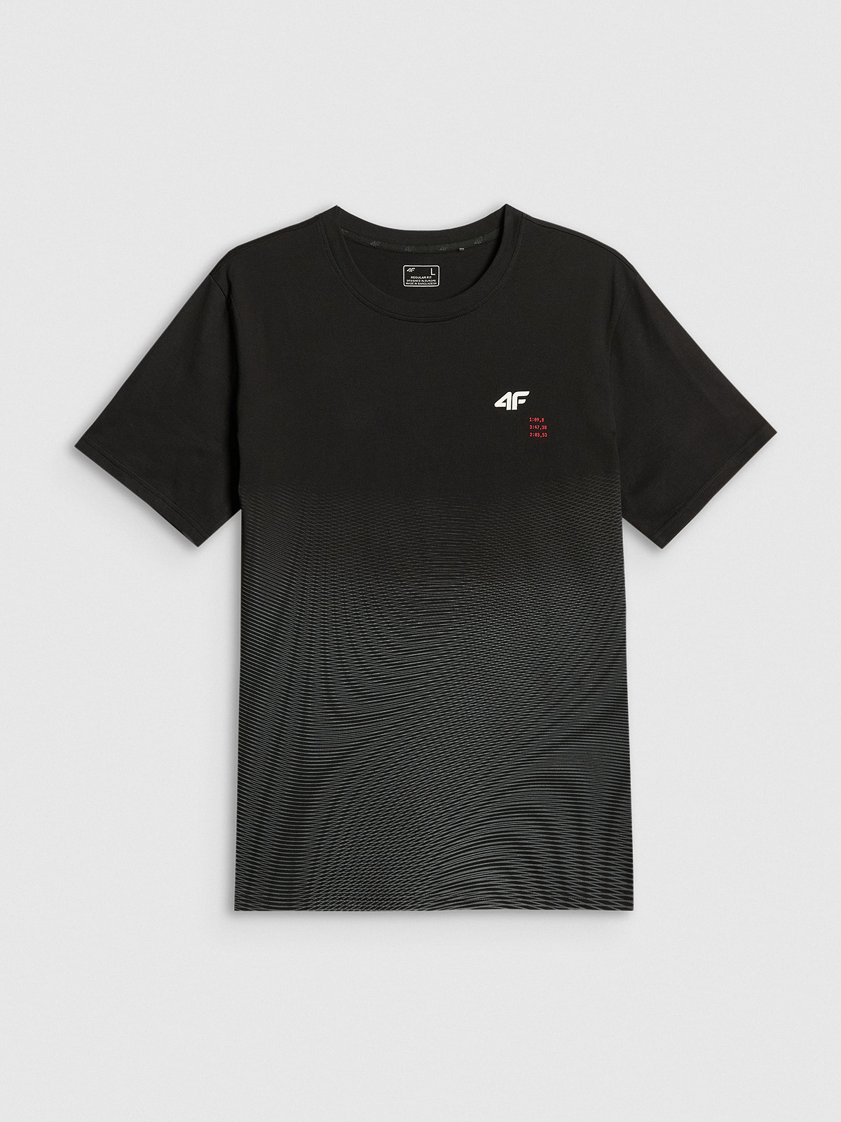 4F T-shirt regular z nadrukiem męski - czarny XXL