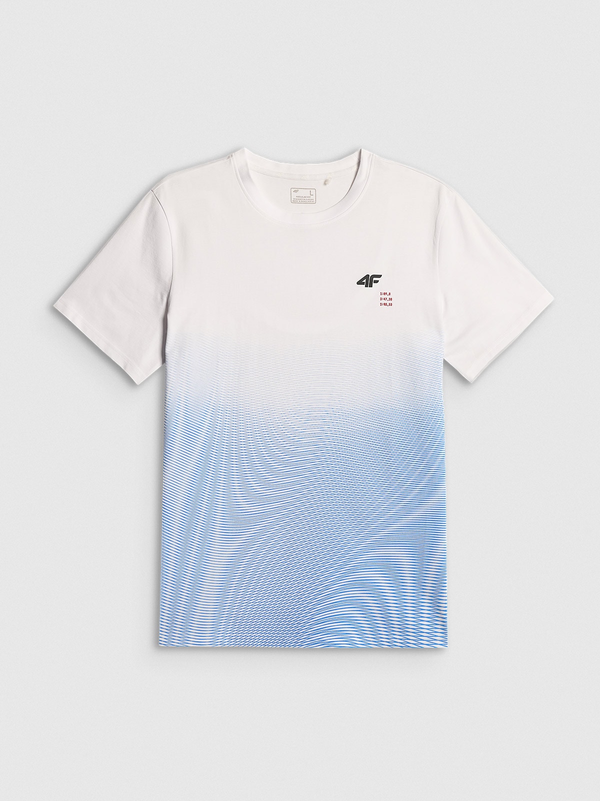 4F T-shirt regular z nadrukiem męski - niebieski XXL