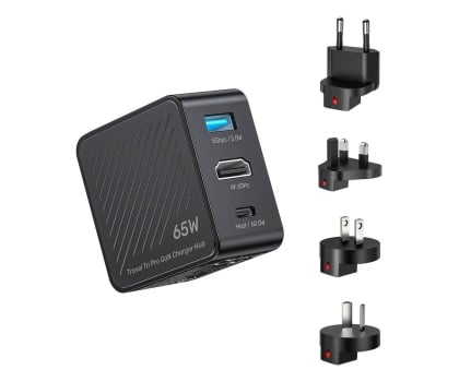 Unitek Hub podróżny GaN 3w1 HDMI/USB-A/USB-C 4k 60Hz PD 65W