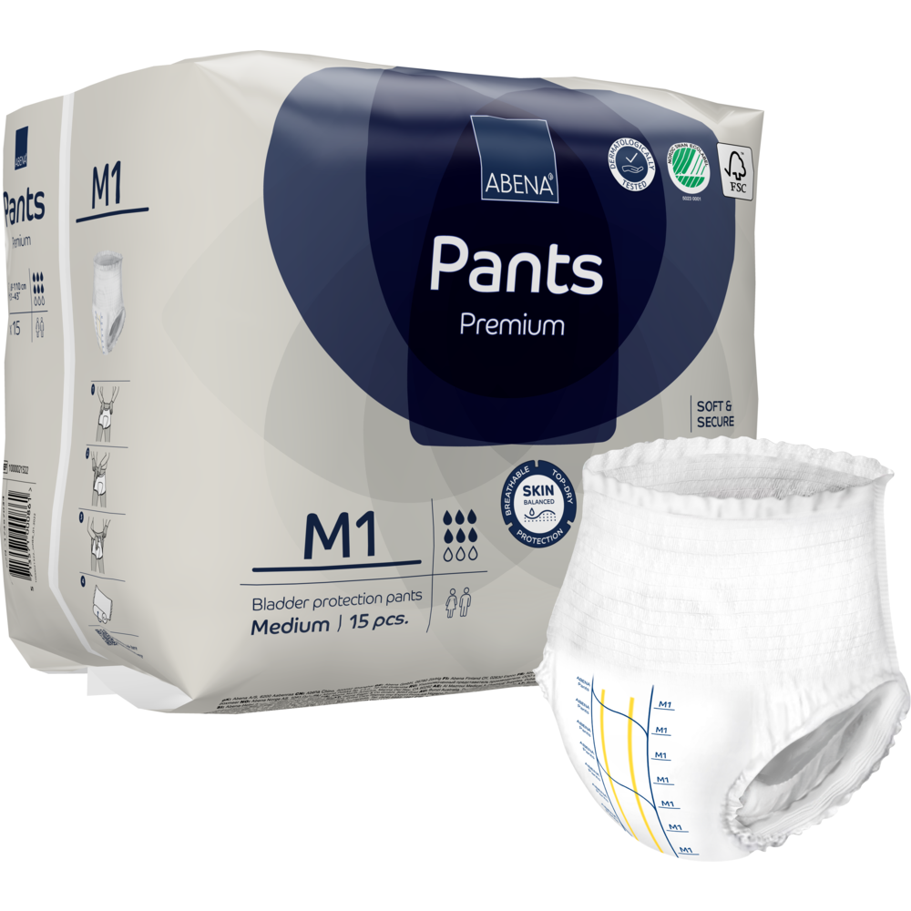 Abena Pants Premium M1, majtki chłonne, 15 sztuk