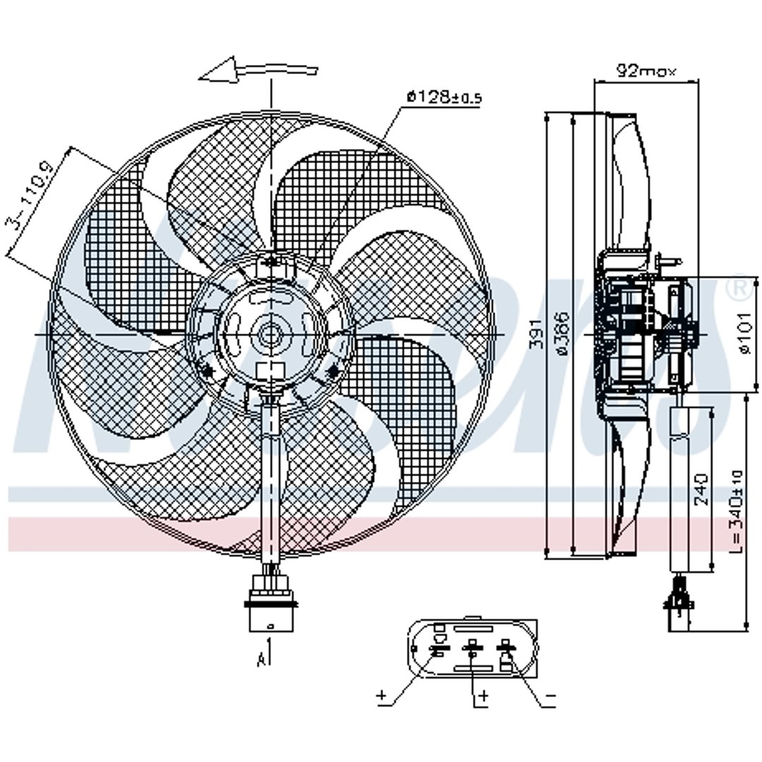 NISSENS Wentylator, chłodzenie silnika NISSENS 85690
