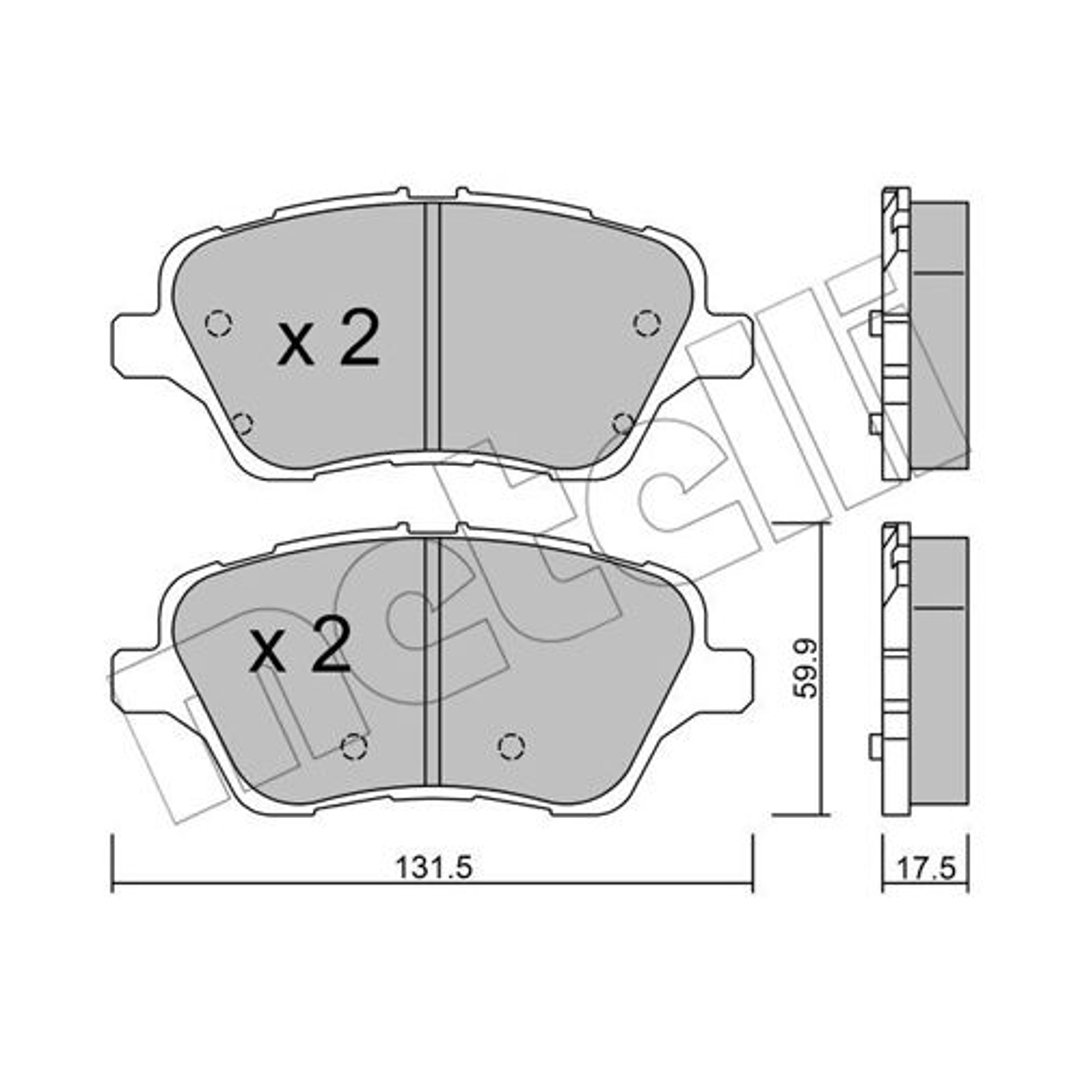 METELLI Zestaw klocków hamulcowych, hamulce tarczowe 22-0976-0