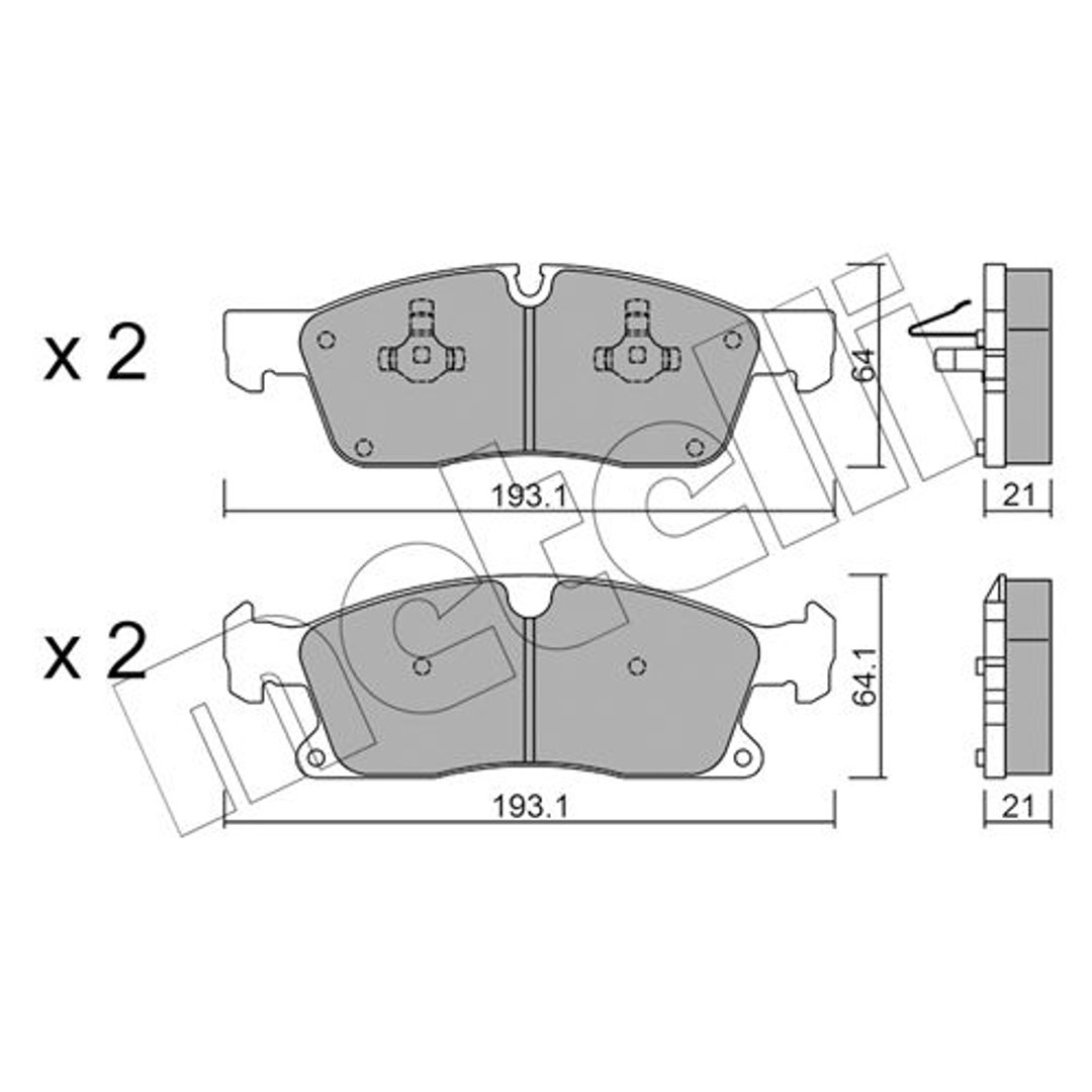 METELLI Zestaw klocków hamulcowych, hamulce tarczowe 22-0927-4