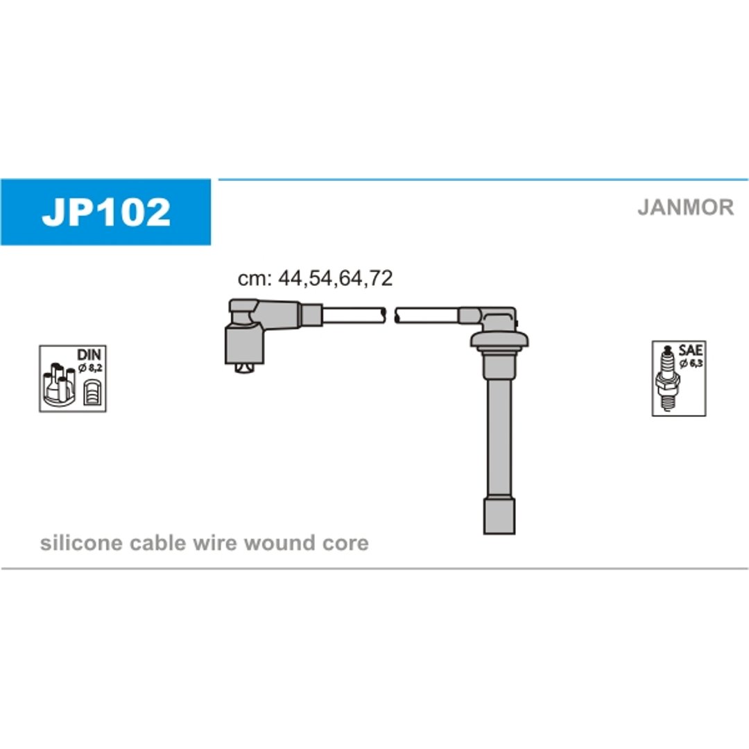 JANMOR Zestaw przewodów zapłonowych JP102