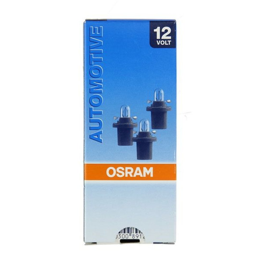 Osram Original B8.5d 2721MF żarówka halogenowa z trzonkiem z tworzywa sztucznego, 12 V, 1,2 W, do podświetlania deski rozdzielczej i wskaźników, składane pudełko, 10 sztuk 2721MF