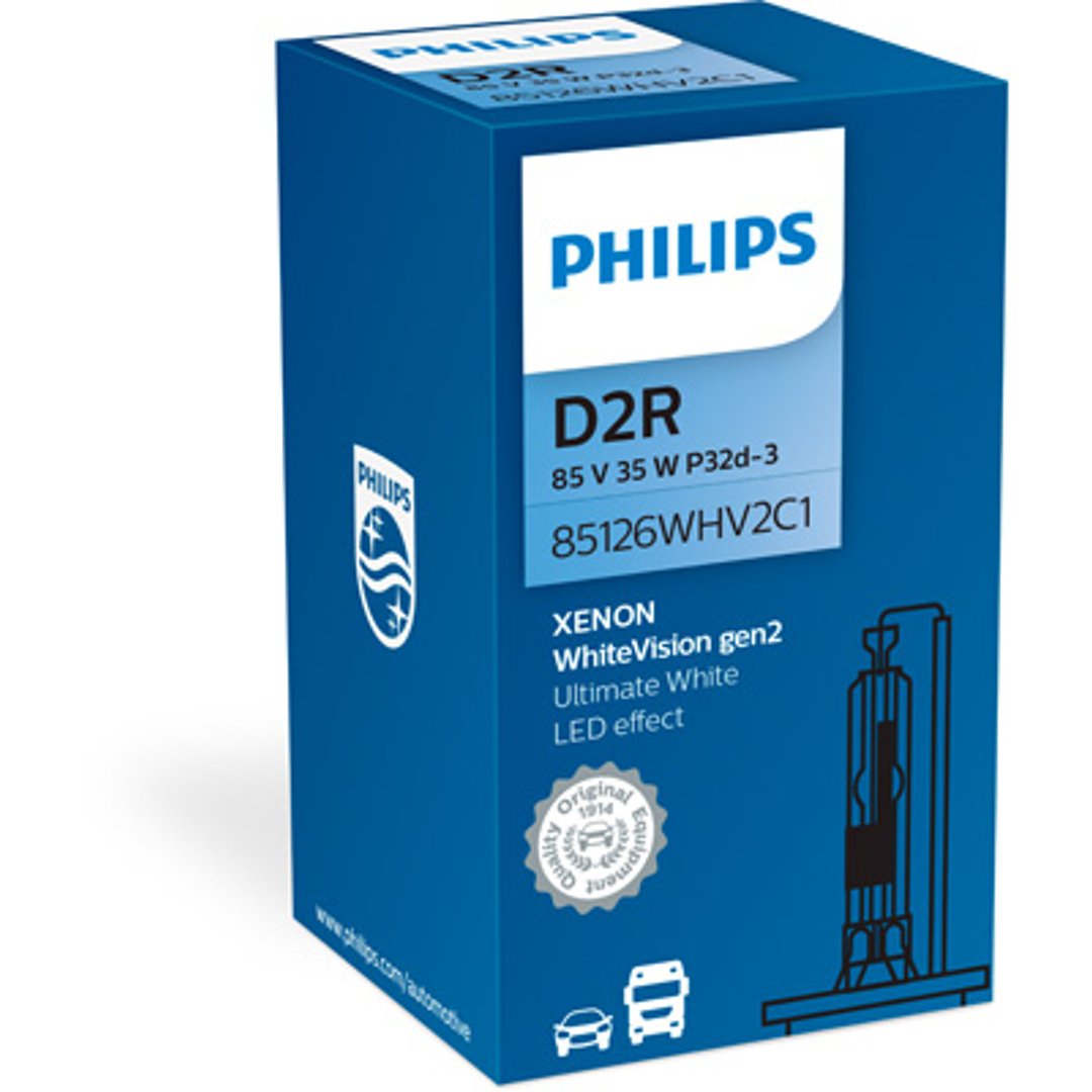 Philips Żarówka ksenonowa WhiteVision D2R 85V 35W 5000K 85126WHV2C1