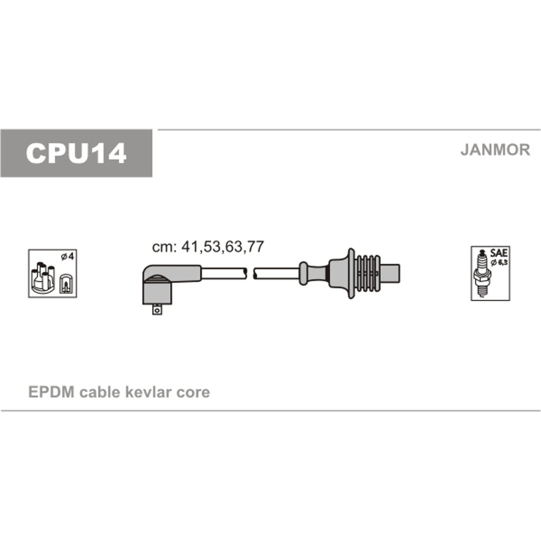 JANMOR Zestaw przewodów zapłonowych CPU14