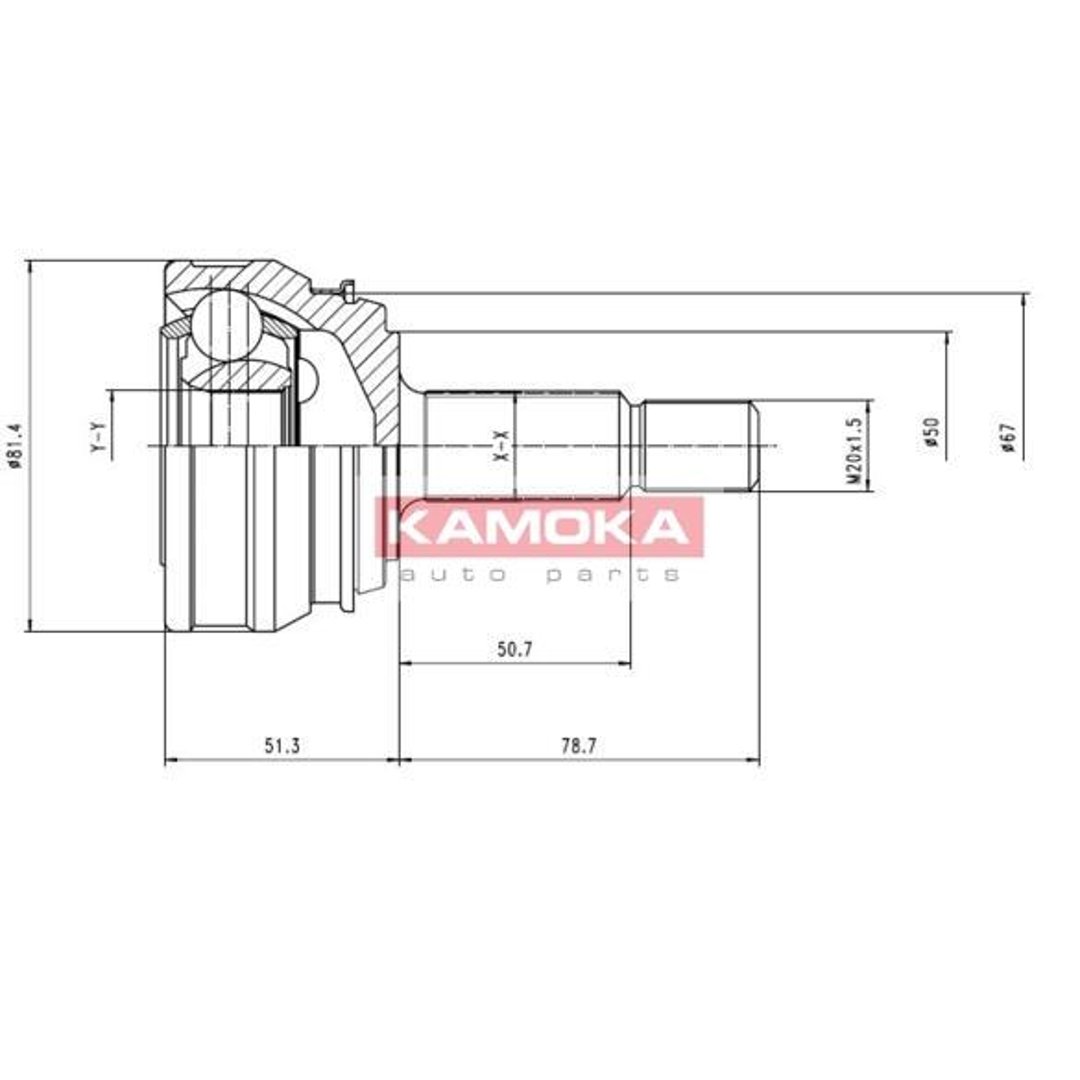 KAMOKA Przegub napdowy - kompletny 7096